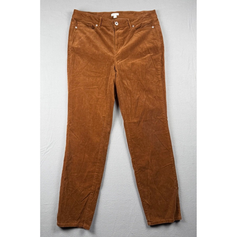 J.Jill Corduroy Pants Womens 16 Tall Brown Straight Leg Boho Western Fall